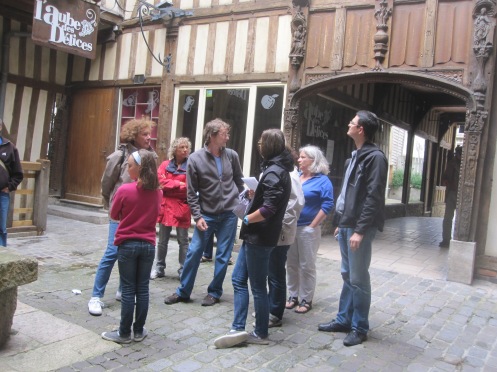 Francis is our tour guide in medieval Troyes